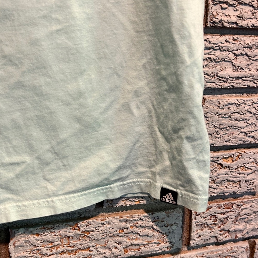 Adidas Womens Graphic T-Shirt Mint Green Bubble Logo Crew Neck XL AA7897 - Picture 4 of 6